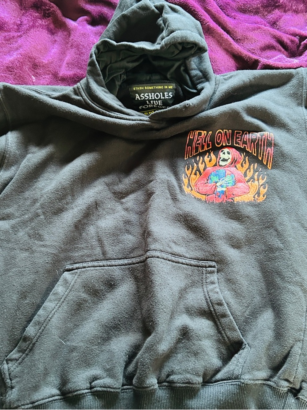 Assholes Live Forever 🔥🔥 'Hell on Earth' Black Graphic Hoodie